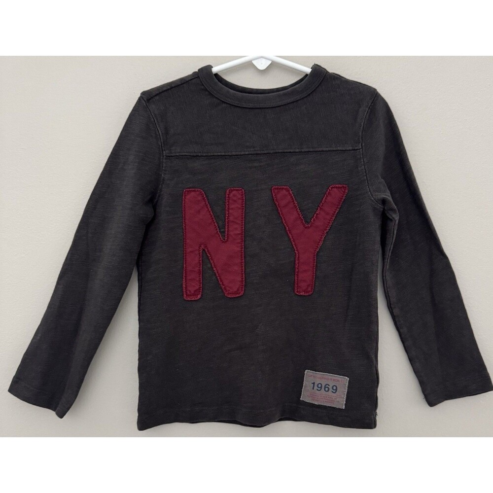 Gap 1969 Boy 4/5 Dark Gray Long Sleeve "NY" Shirt